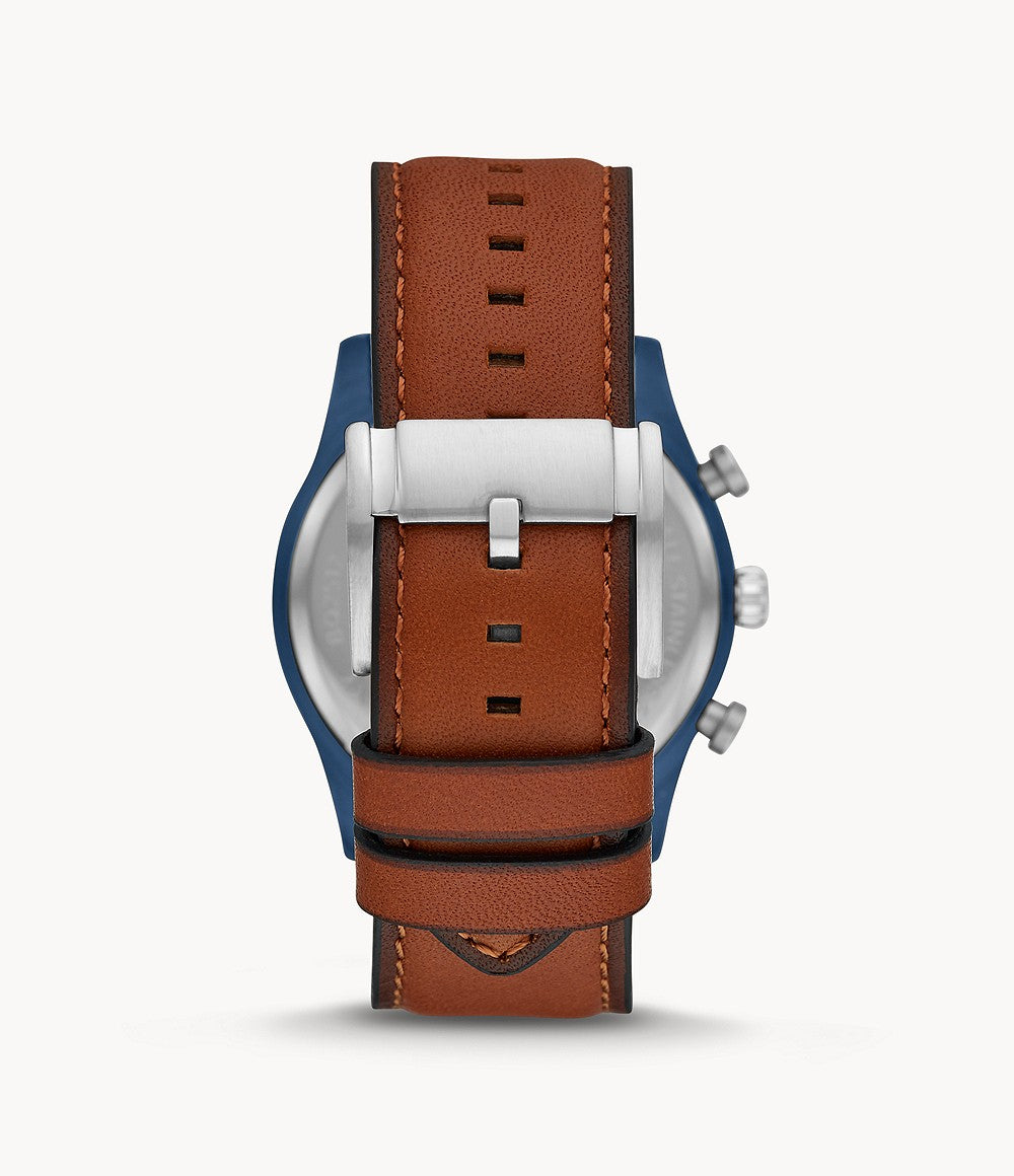 Multifunction Brown Leather Watch