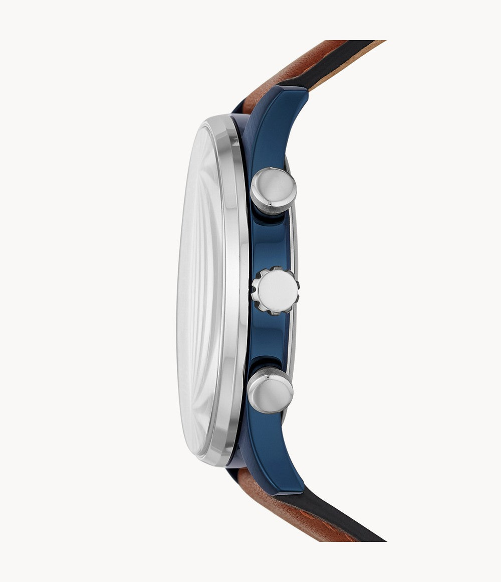 Multifunction Brown Leather Watch