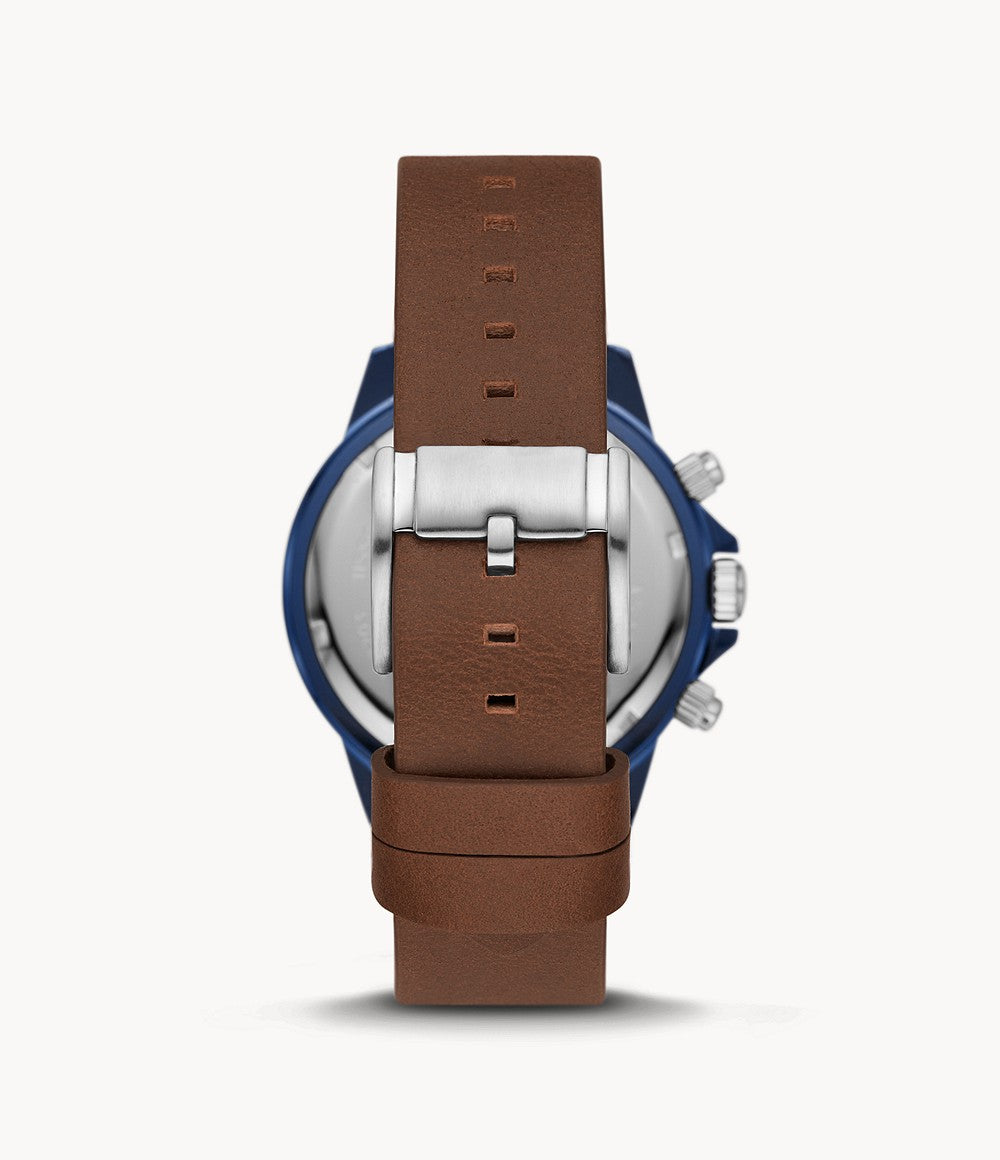 Multifunction Brown Leather Watch
