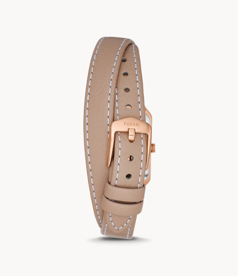 Women's Three-Hand Date Latte LiteHide™ Leather Watch