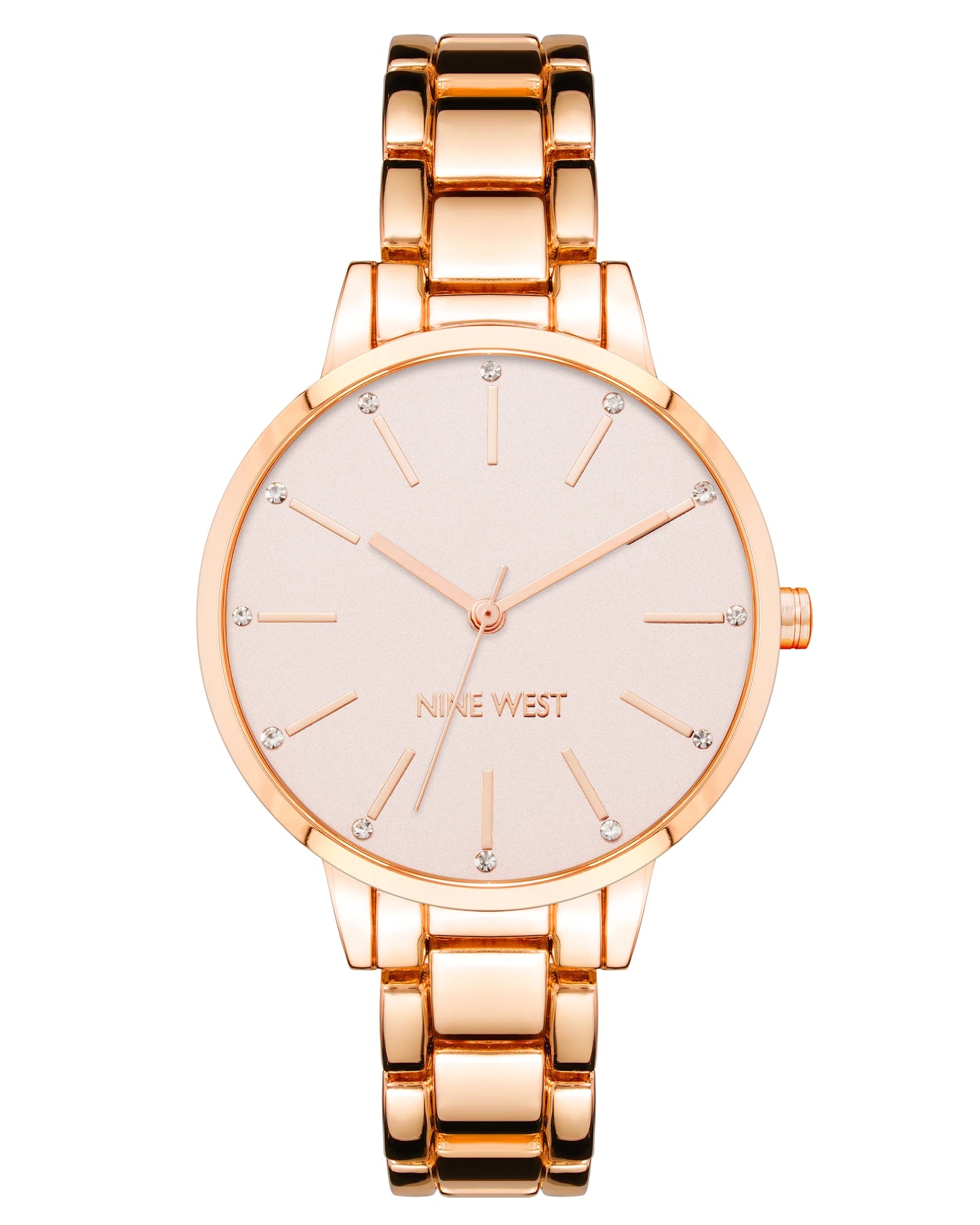 Crystal Accented Bracelet Watch Rose Gold