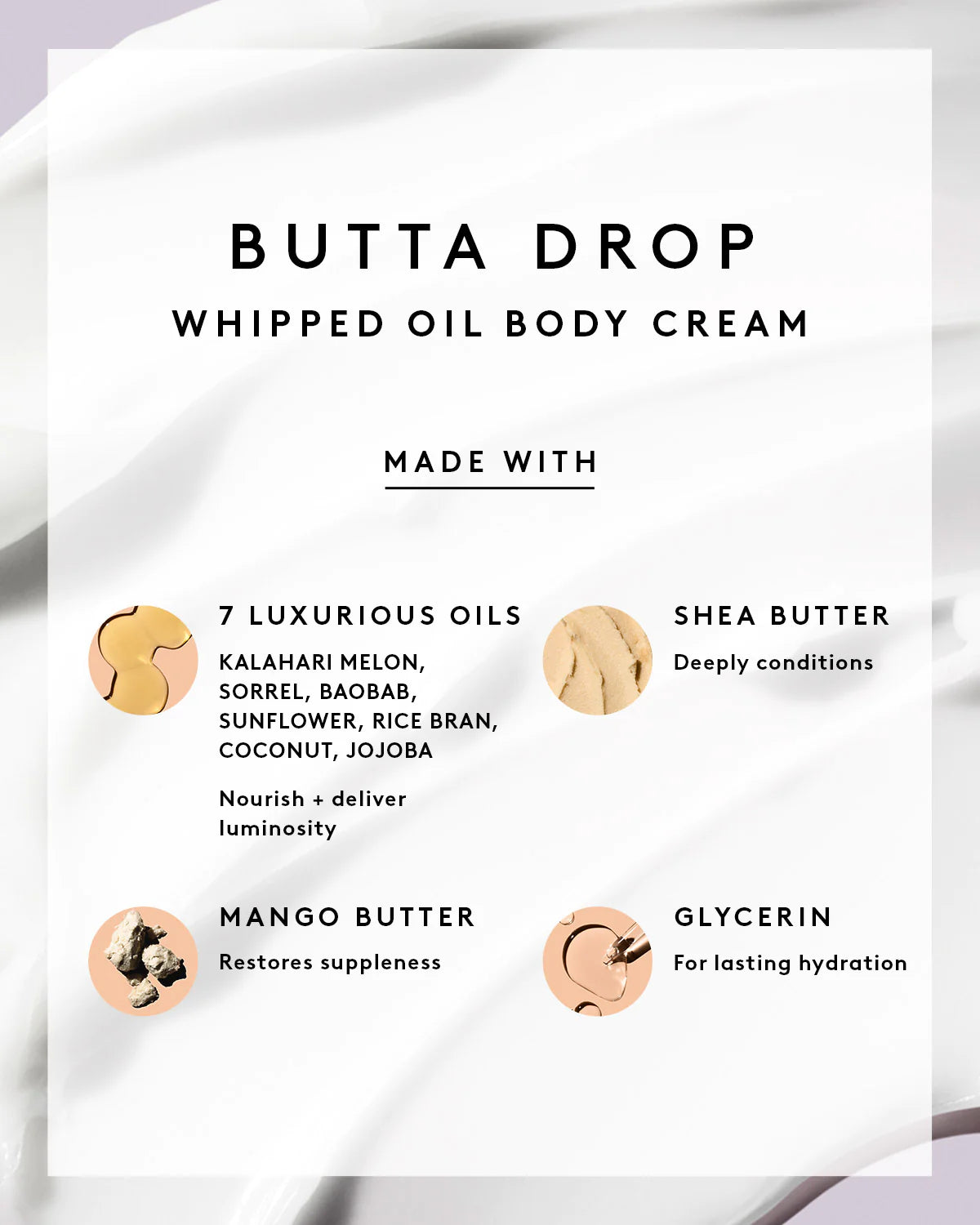 BUTTA DROP WHIPPED OIL BODY CREAM WITH TROPICAL OILS SHEA BUTTER