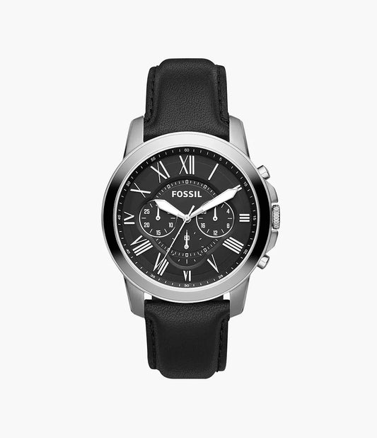 Chronograph Black Leather Watch
