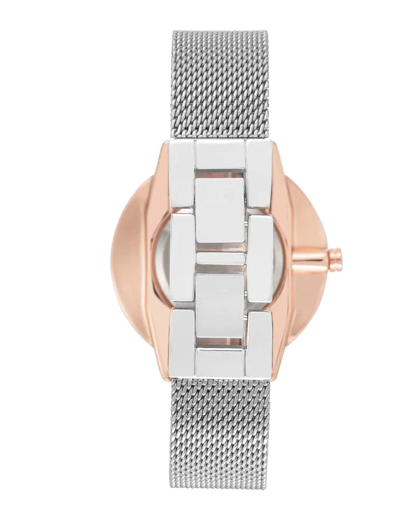 Mesh Bracelet Watch - Silver-Tone