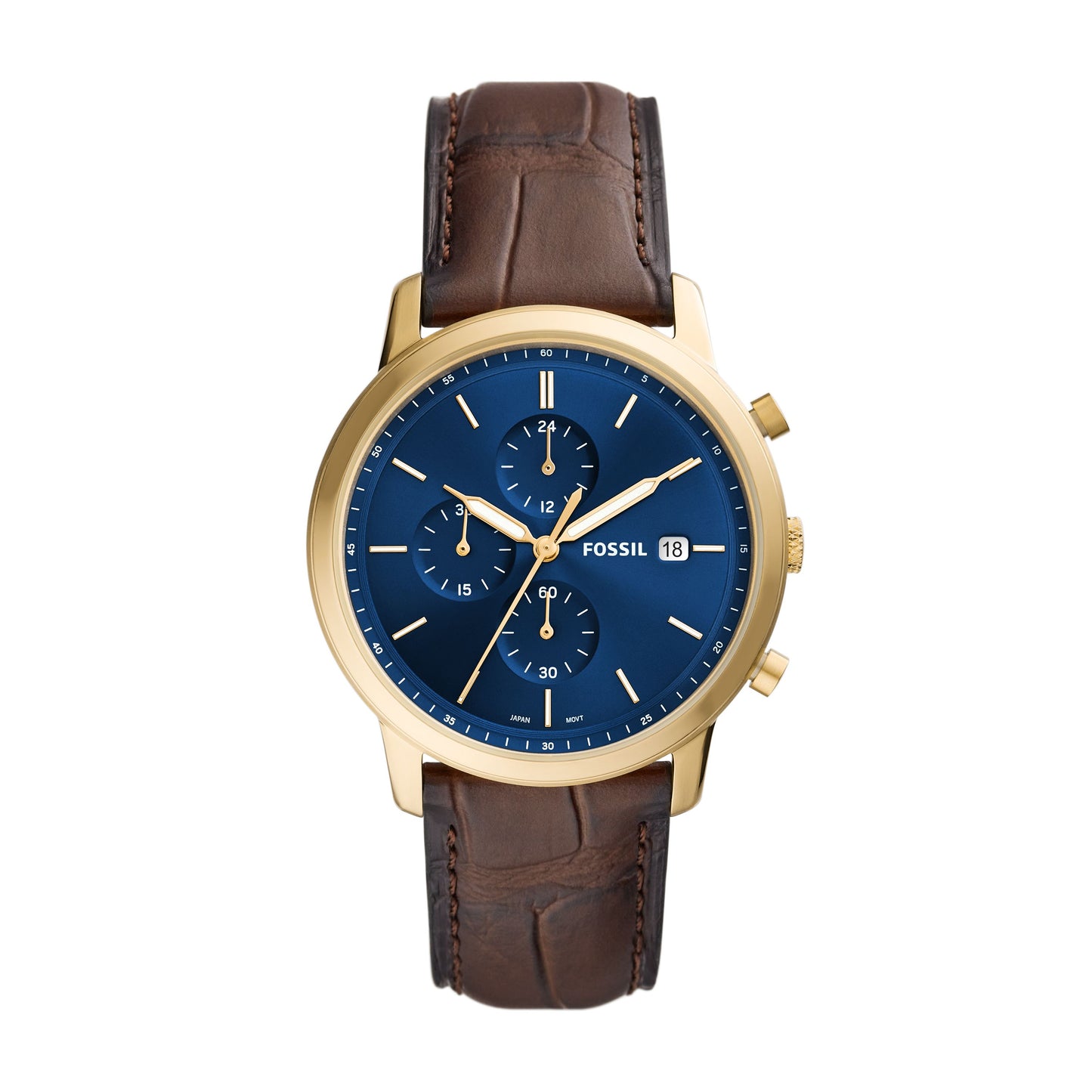 Chronograph Brown Croco Eco Leather Watch