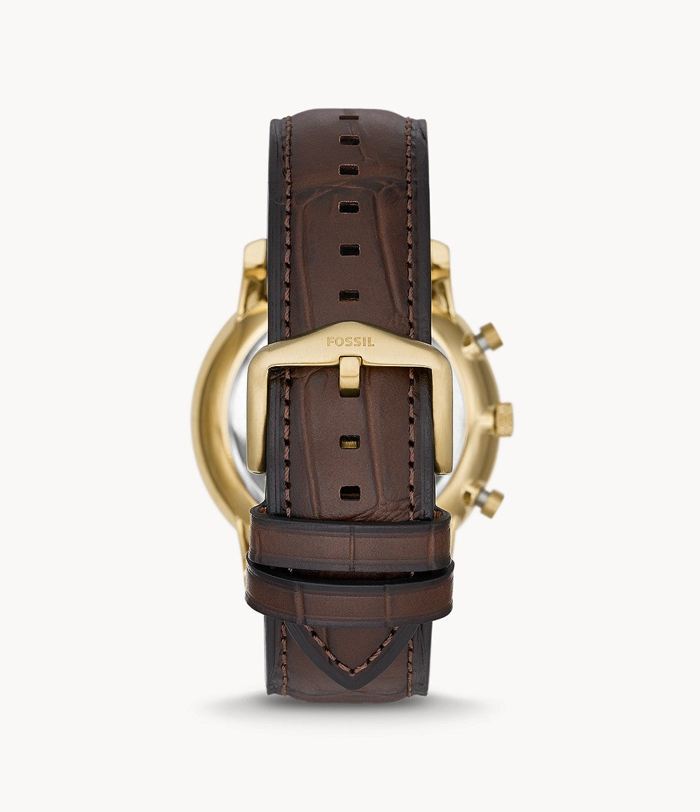 Chronograph Brown Croco Eco Leather Watch
